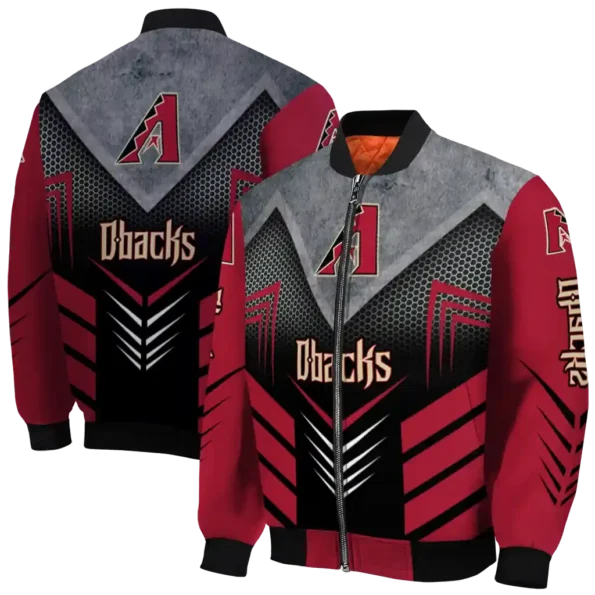 arizona diamondbacks arrow layer red black bomber jacket fashion forward.webp