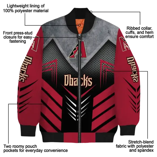 arizona diamondbacks arrow layer red black bomber jacket new arrival.webp