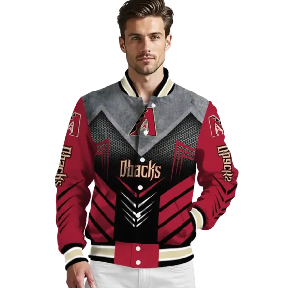 arizona diamondbacks arrow layer red black varsity jacket high quality