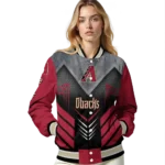 arizona diamondbacks arrow layer red black varsity jacket best selling