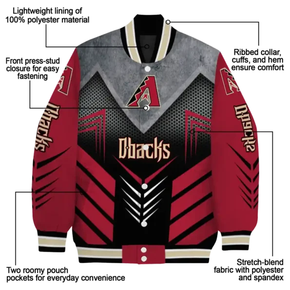 arizona diamondbacks arrow layer red black varsity jacket new arrival