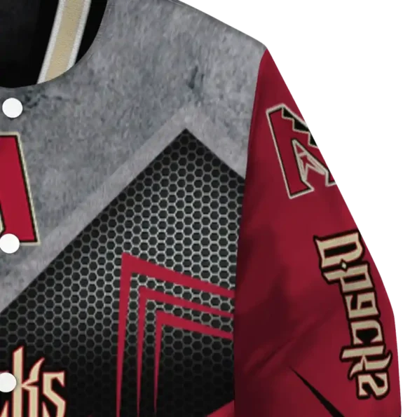 arizona diamondbacks arrow layer red black varsity jacket premium grade