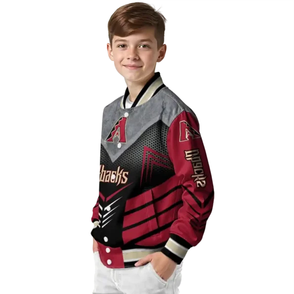 arizona diamondbacks arrow layer red black varsity jacket trendy