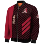 arizona diamondbacks triple side stripes red black bomber jacket best selling.webp