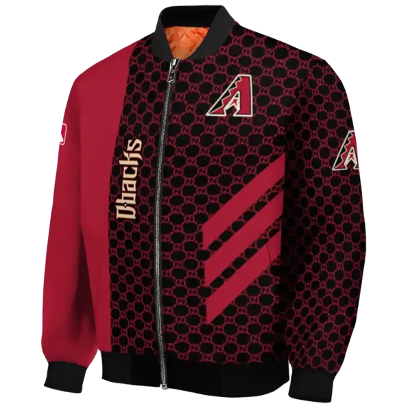 arizona diamondbacks triple side stripes red black bomber jacket best selling.webp