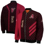 arizona diamondbacks triple side stripes red black bomber jacket best selling.webp