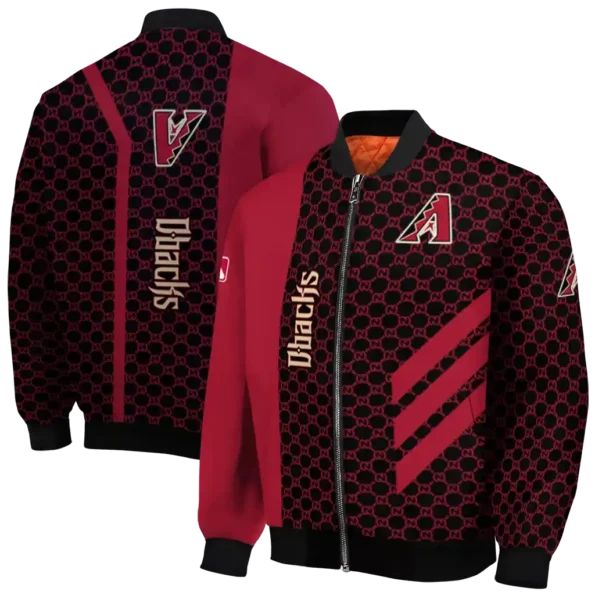 arizona diamondbacks triple side stripes red black bomber jacket fashion forward.webp