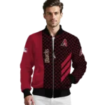 arizona diamondbacks triple side stripes red black bomber jacket best selling.webp