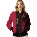 arizona diamondbacks triple side stripes red black bomber jacket best selling.webp