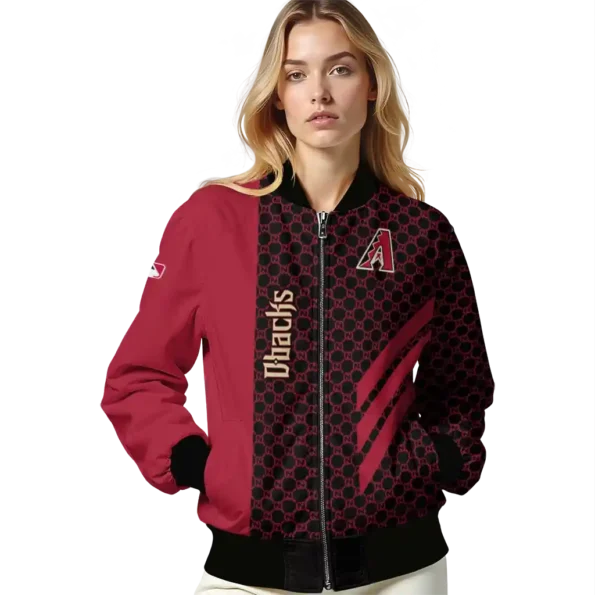 arizona diamondbacks triple side stripes red black bomber jacket latest model.webp