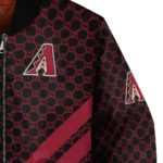arizona diamondbacks triple side stripes red black bomber jacket best selling.webp