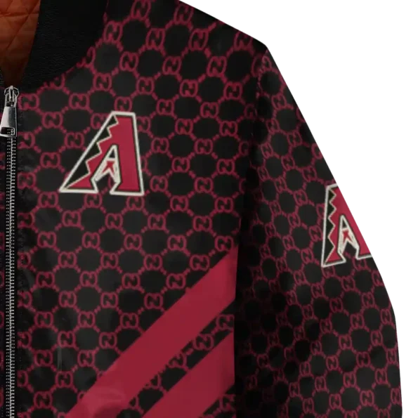 arizona diamondbacks triple side stripes red black bomber jacket premium grade.webp