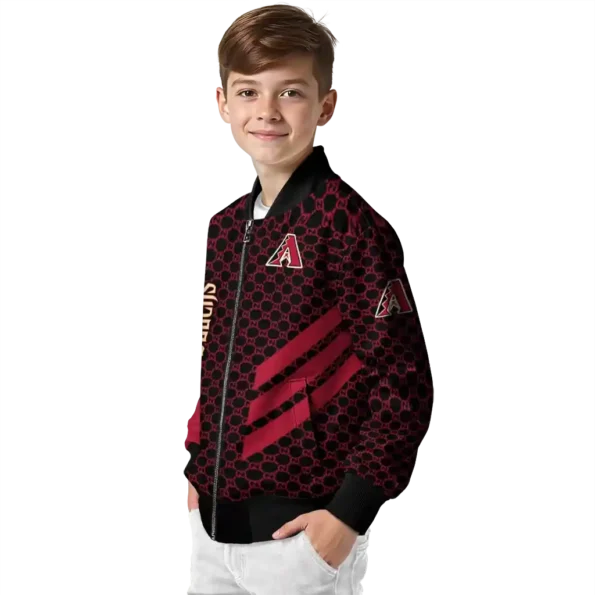 arizona diamondbacks triple side stripes red black bomber jacket trendy.webp