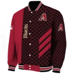 arizona diamondbacks triple side stripes red black varsity jacket best selling