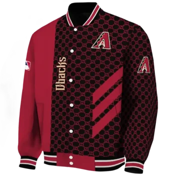 arizona diamondbacks triple side stripes red black varsity jacket best selling