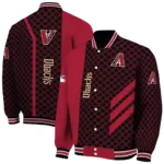 arizona diamondbacks triple side stripes red black varsity jacket best selling