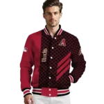 arizona diamondbacks triple side stripes red black varsity jacket best selling