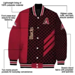 arizona diamondbacks triple side stripes red black varsity jacket best selling
