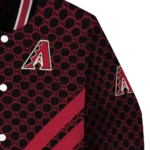 arizona diamondbacks triple side stripes red black varsity jacket best selling