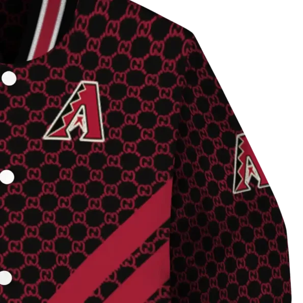 arizona diamondbacks triple side stripes red black varsity jacket premium grade