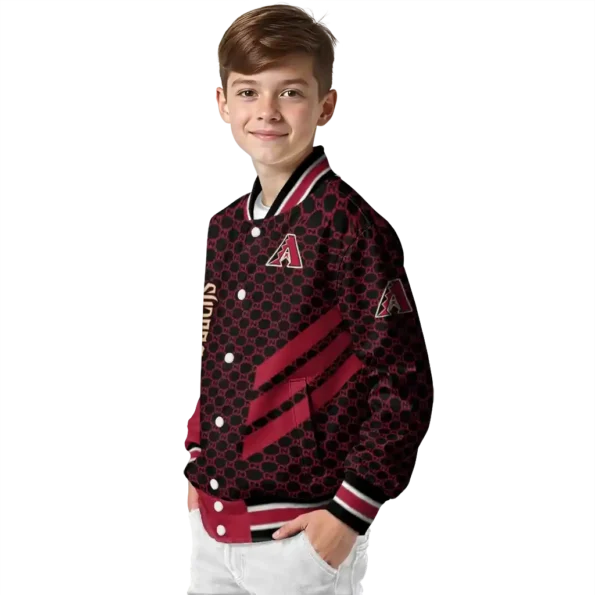 arizona diamondbacks triple side stripes red black varsity jacket trendy