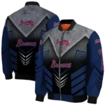atlanta braves arrow layer navy black bomber jacket best selling.webp