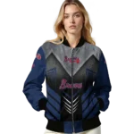 atlanta braves arrow layer navy black bomber jacket best selling.webp