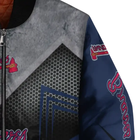 atlanta braves arrow layer navy black bomber jacket premium grade.webp