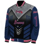 atlanta braves arrow layer navy black varsity jacket best selling