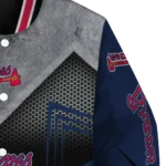 atlanta braves arrow layer navy black varsity jacket best selling