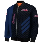 atlanta braves triple side stripes navy black bomber jacket best selling