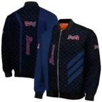 atlanta braves triple side stripes navy black bomber jacket best selling