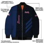 atlanta braves triple side stripes navy black bomber jacket best selling