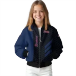 atlanta braves triple side stripes navy black bomber jacket best selling