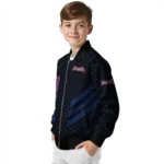 atlanta braves triple side stripes navy black bomber jacket best selling