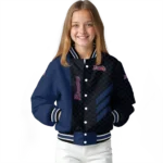 atlanta braves triple side stripes navy black varsity jacket best selling