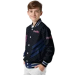 atlanta braves triple side stripes navy black varsity jacket best selling