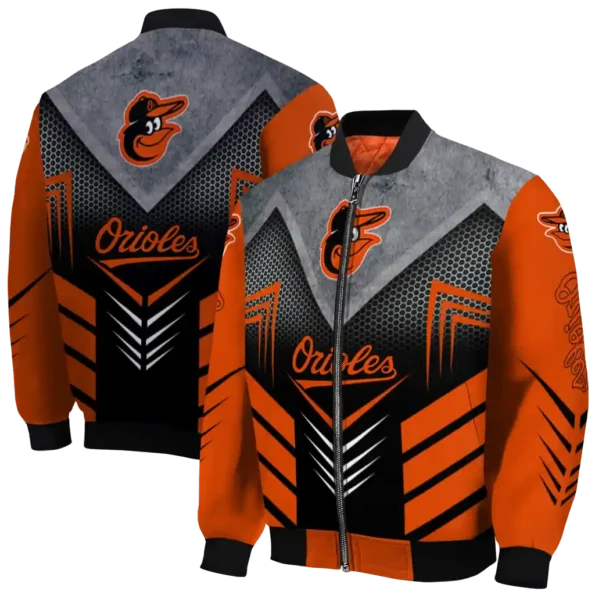 baltimore orioles arrow layer orange black bomber jacket fashion forward