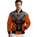 baltimore orioles arrow layer orange black bomber jacket best selling
