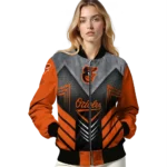 baltimore orioles arrow layer orange black bomber jacket best selling