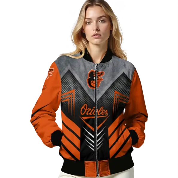 baltimore orioles arrow layer orange black bomber jacket latest model