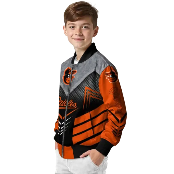 baltimore orioles arrow layer orange black bomber jacket trendy