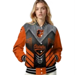 baltimore orioles arrow layer orange black varsity jacket best selling