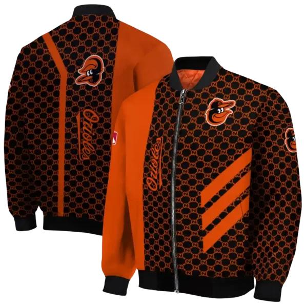 baltimore orioles triple side stripes orange black bomber jacket fashion forward