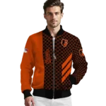 baltimore orioles triple side stripes orange black bomber jacket best selling