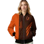 baltimore orioles triple side stripes orange black bomber jacket best selling