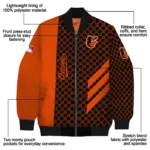 baltimore orioles triple side stripes orange black bomber jacket best selling