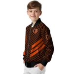 baltimore orioles triple side stripes orange black bomber jacket best selling