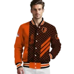 baltimore orioles triple side stripes orange black varsity jacket best selling