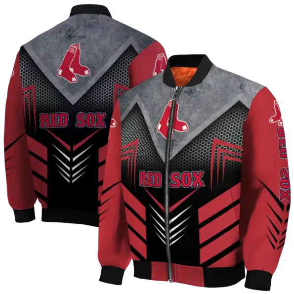 boston red sox arrow layer red black bomber jacket fashion forward